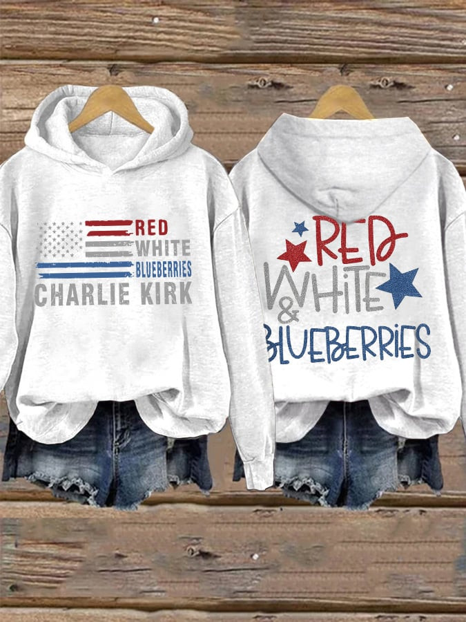 Red White And Blueberries Merch Hoodie Freedom For Charlie Kirk 47 TPUSA Freedom Shirt