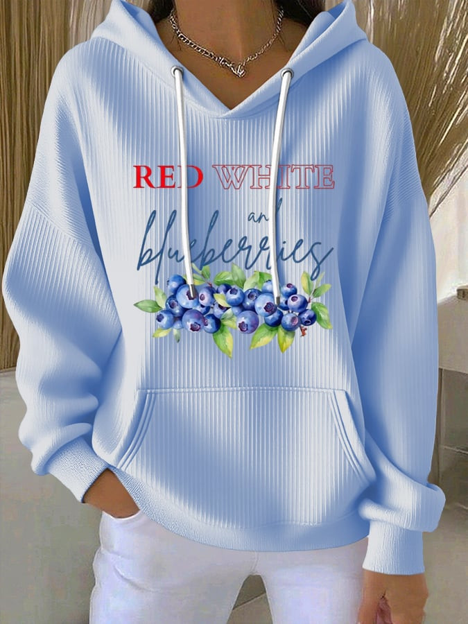 Red White And Blueberries Merch Hoodie Pray For Charlie Kirk 47 Freedom Apparel