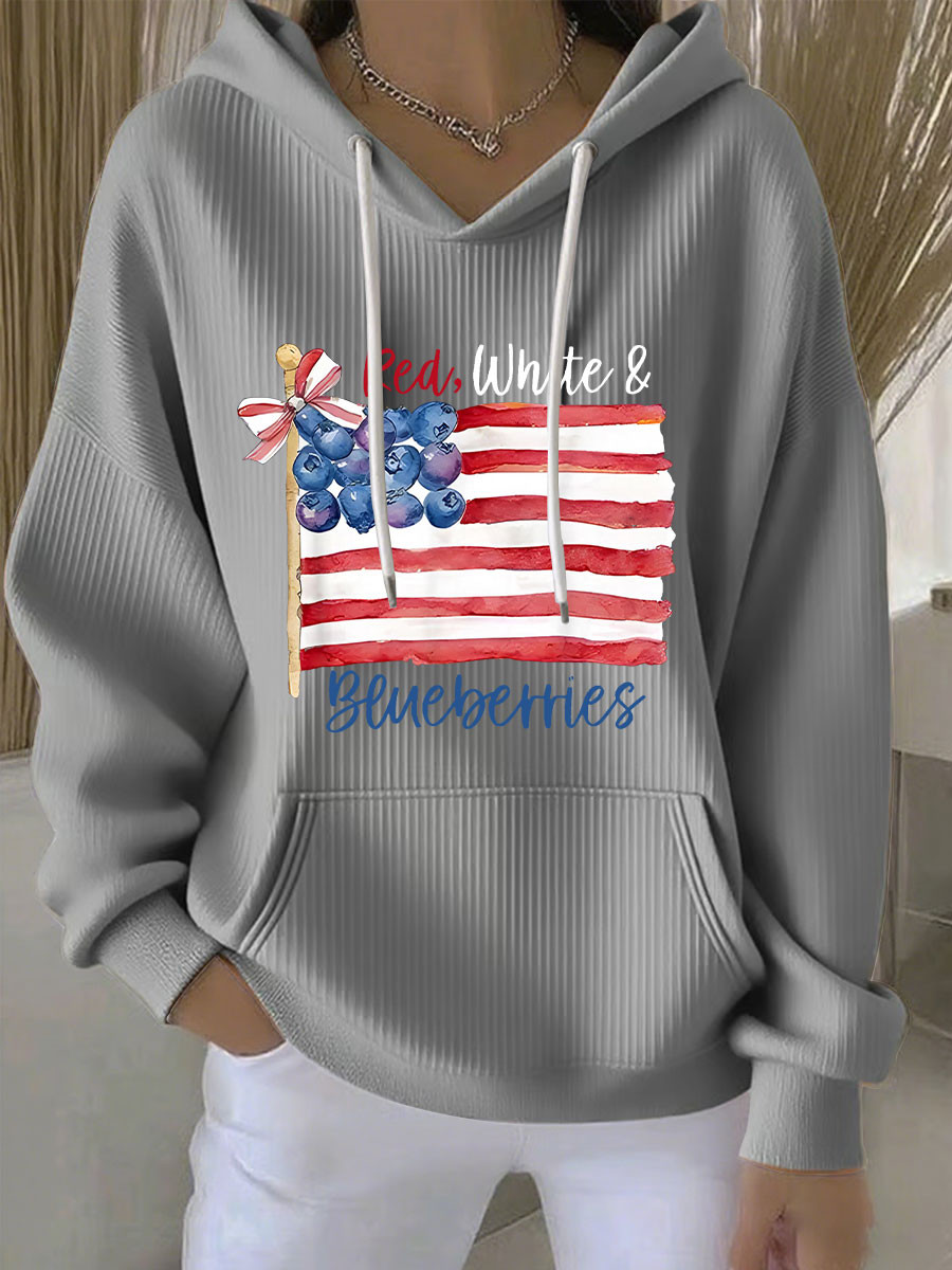 Red White And Blueberries Merch Hoodie US Flag Blueberries A True Patriot 1993 2025 Apparel
