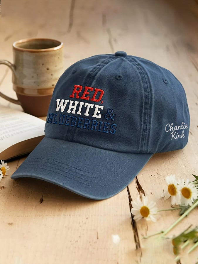 Red White And Blueberries Merch Navy Hat Charlie Kirk 47 TPUSA Freedom Baseball Cap