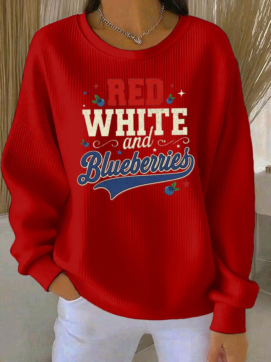 Red White And Blueberries Merch Sweatshirt Best Tribute Charlie Kirk 47 Wearing
