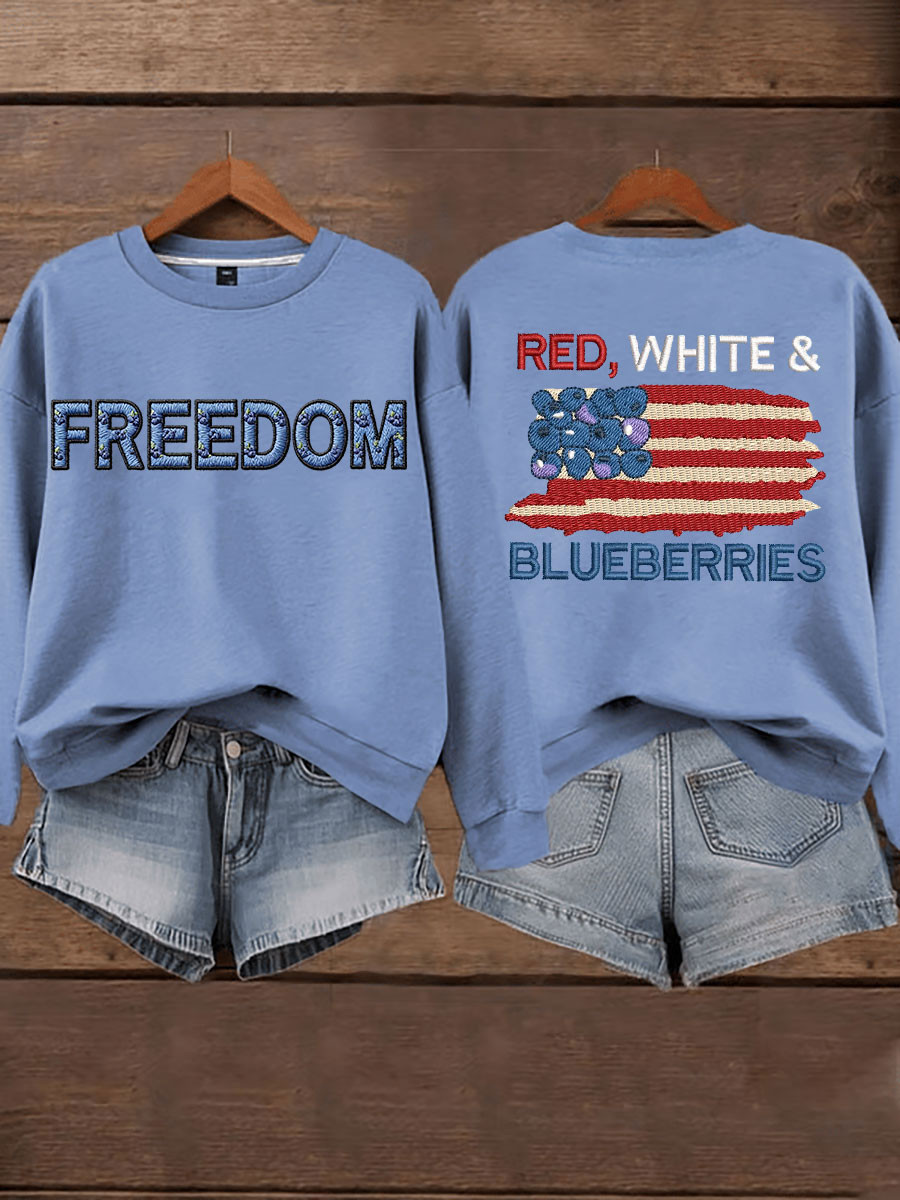 Red White And Blueberries Merch Sweatshirt Blueberry Flag 2025 I Am Charlie Shirt