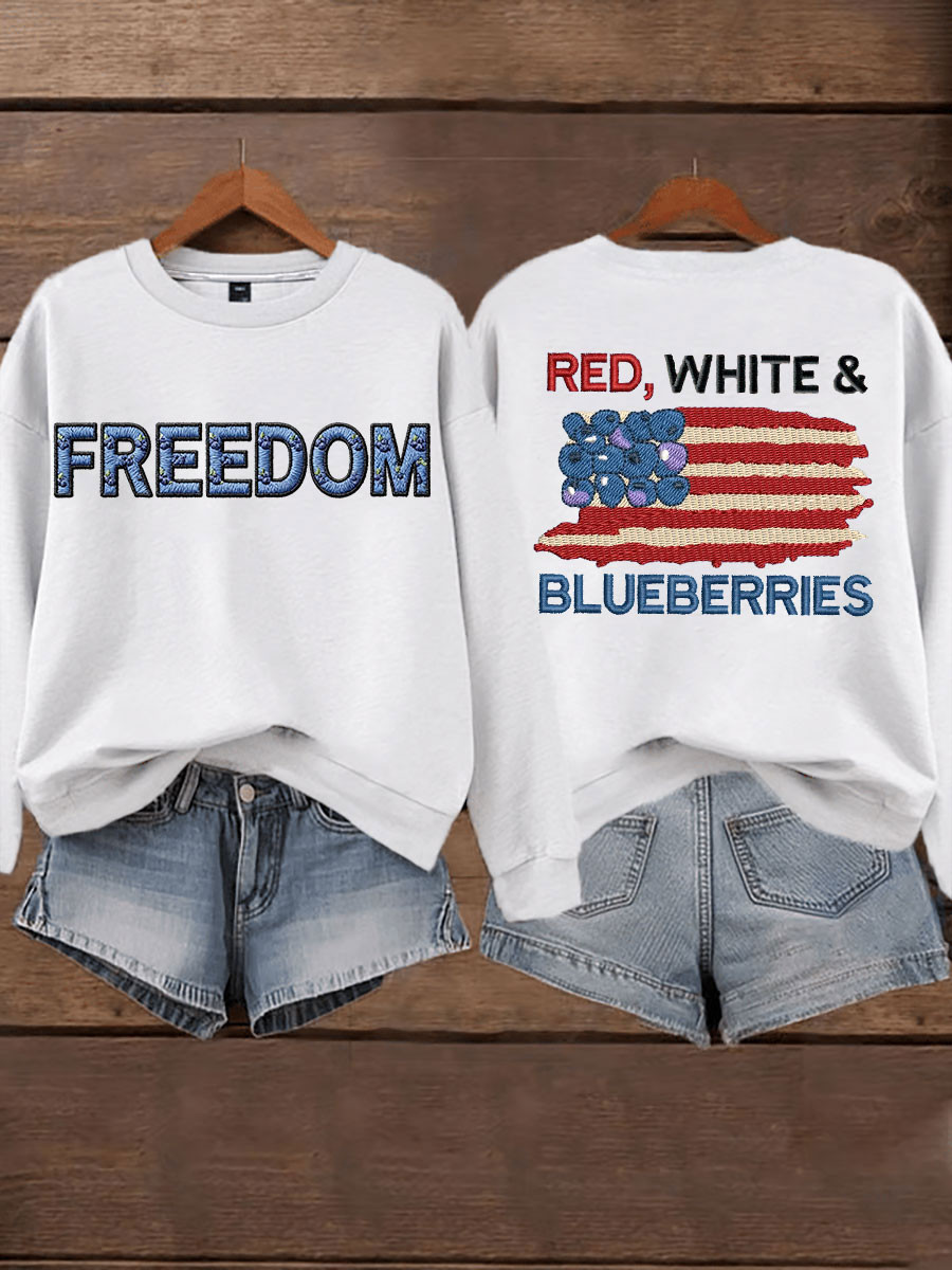 Red White And Blueberries Merch Sweatshirt Blueberry Flag 2025 I Am Charlie T Shirt