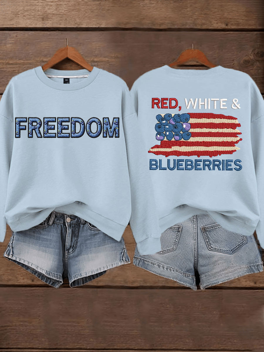 Red White And Blueberries Merch Sweatshirt Blueberry Flag 2025 I Am Charlie Tshirt