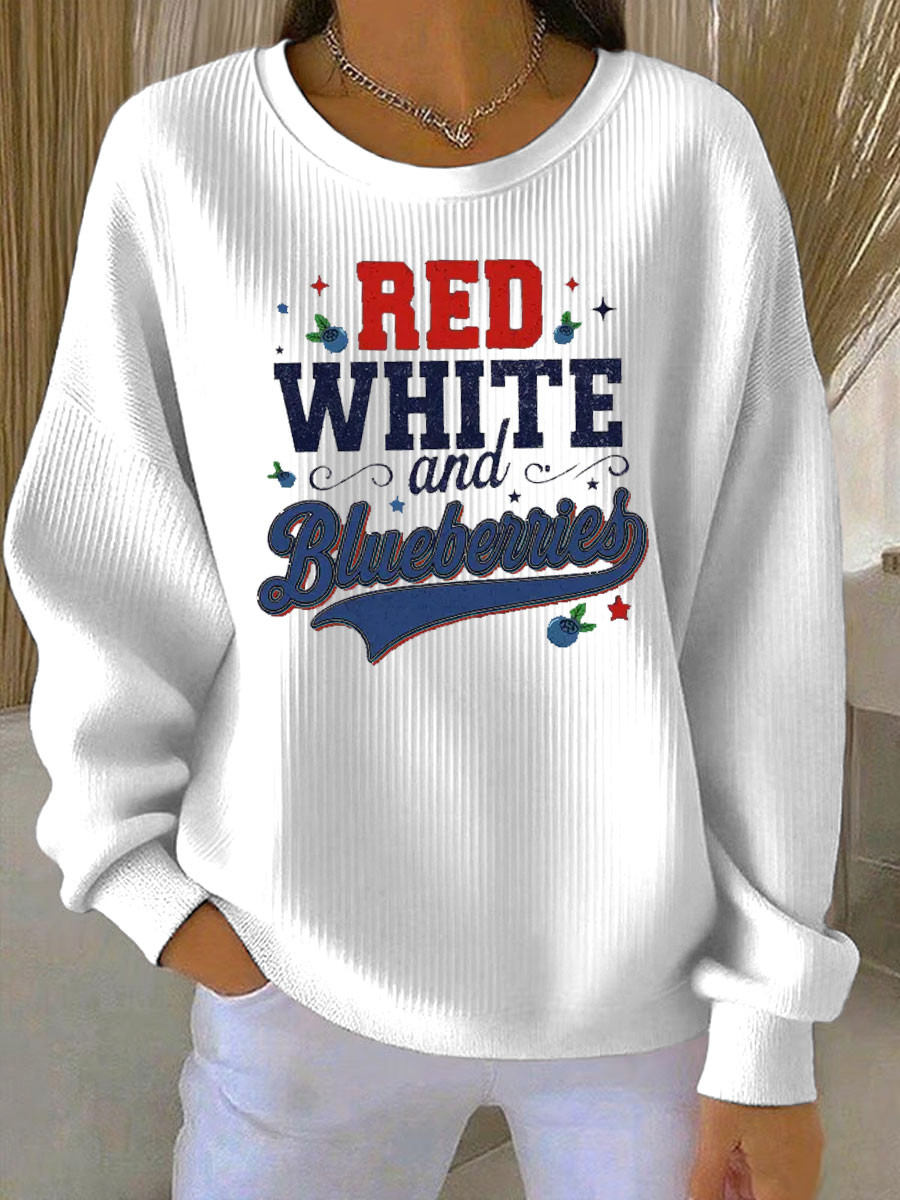 Red White And Blueberries Merch Sweatshirt Freedom A True Patriot 2025 Charlie Kirk Merch