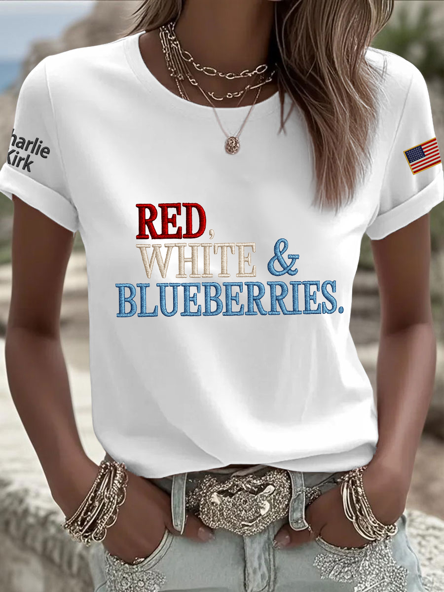 Red White And Blueberries Merch T-Shirt American Flag Best Proud Gifts For Patriotics