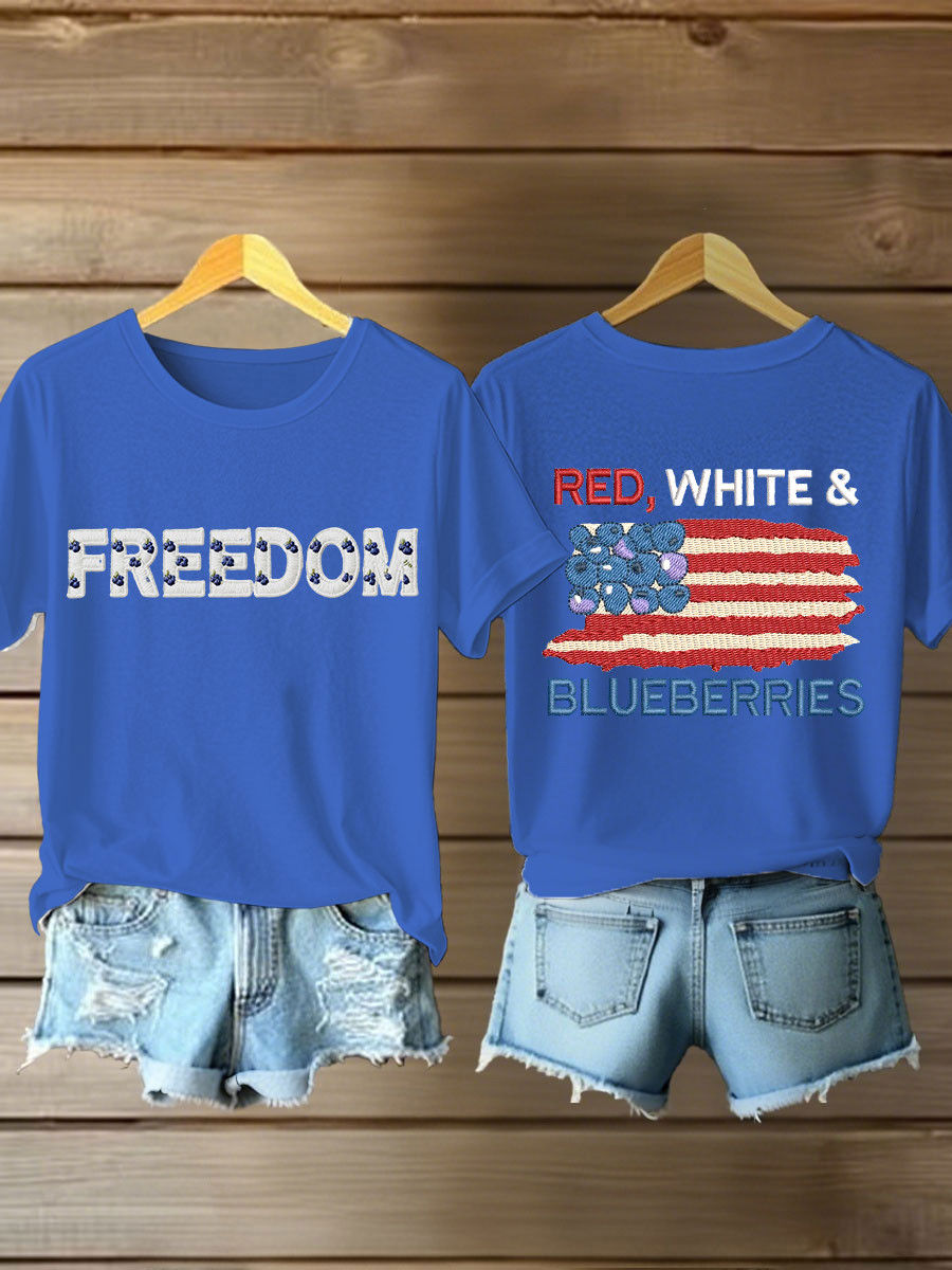 Red White And Blueberries Merch T-Shirt Blueberries Flag Best Proud Gifts For Proud Dad