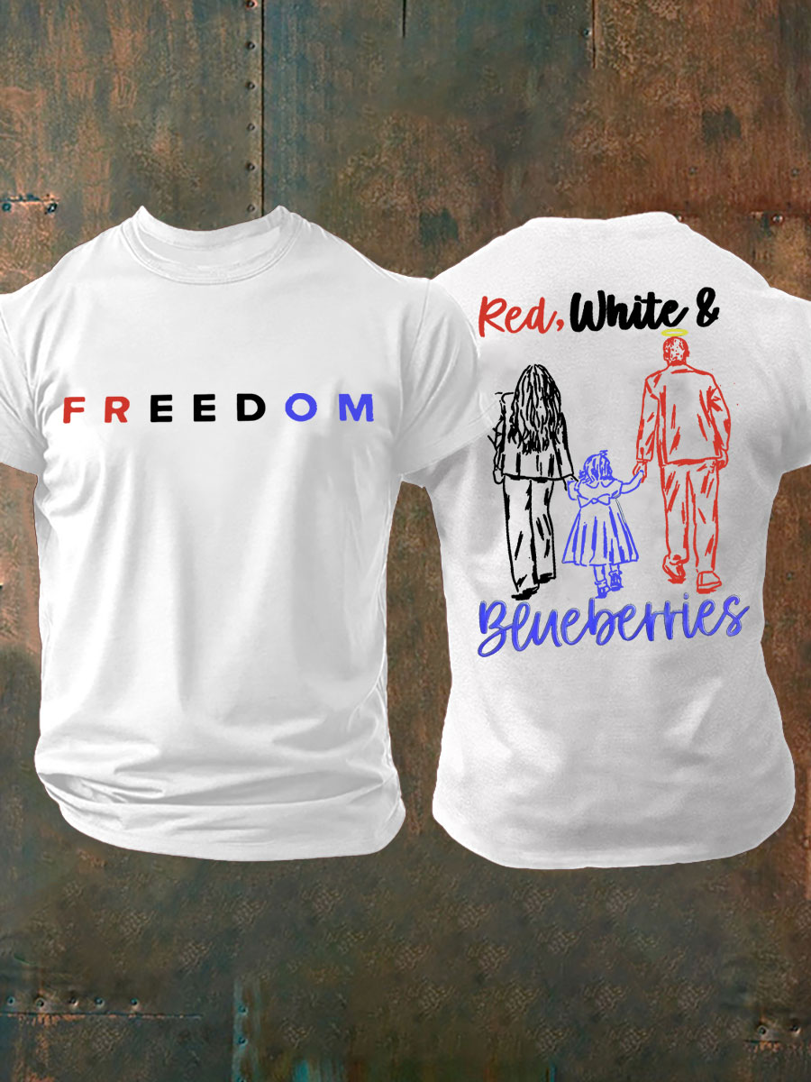 Red White And Blueberries Merch T-Shirt Charlie Kirk Rip Best Freedom Liberty Wearing