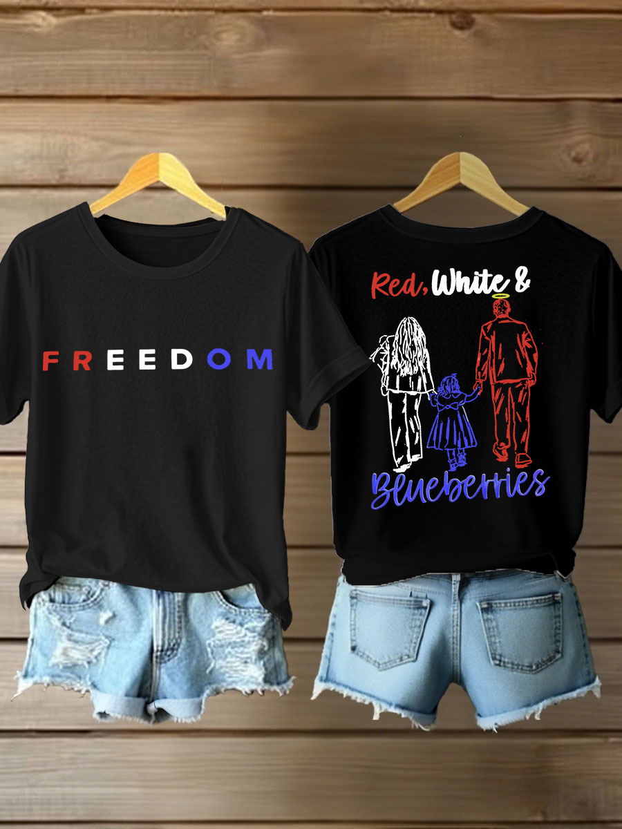 Red White And Blueberries Merch T-Shirt Charlie Kirk Rip Best TPUSA Freedom Apparel