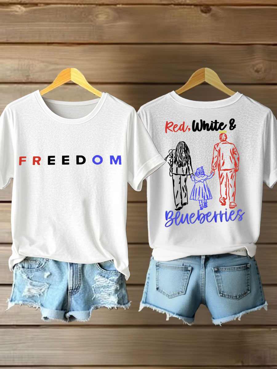 Red White And Blueberries Merch T-Shirt Charlie Kirk Rip Best TPUSA Freedom Shirt