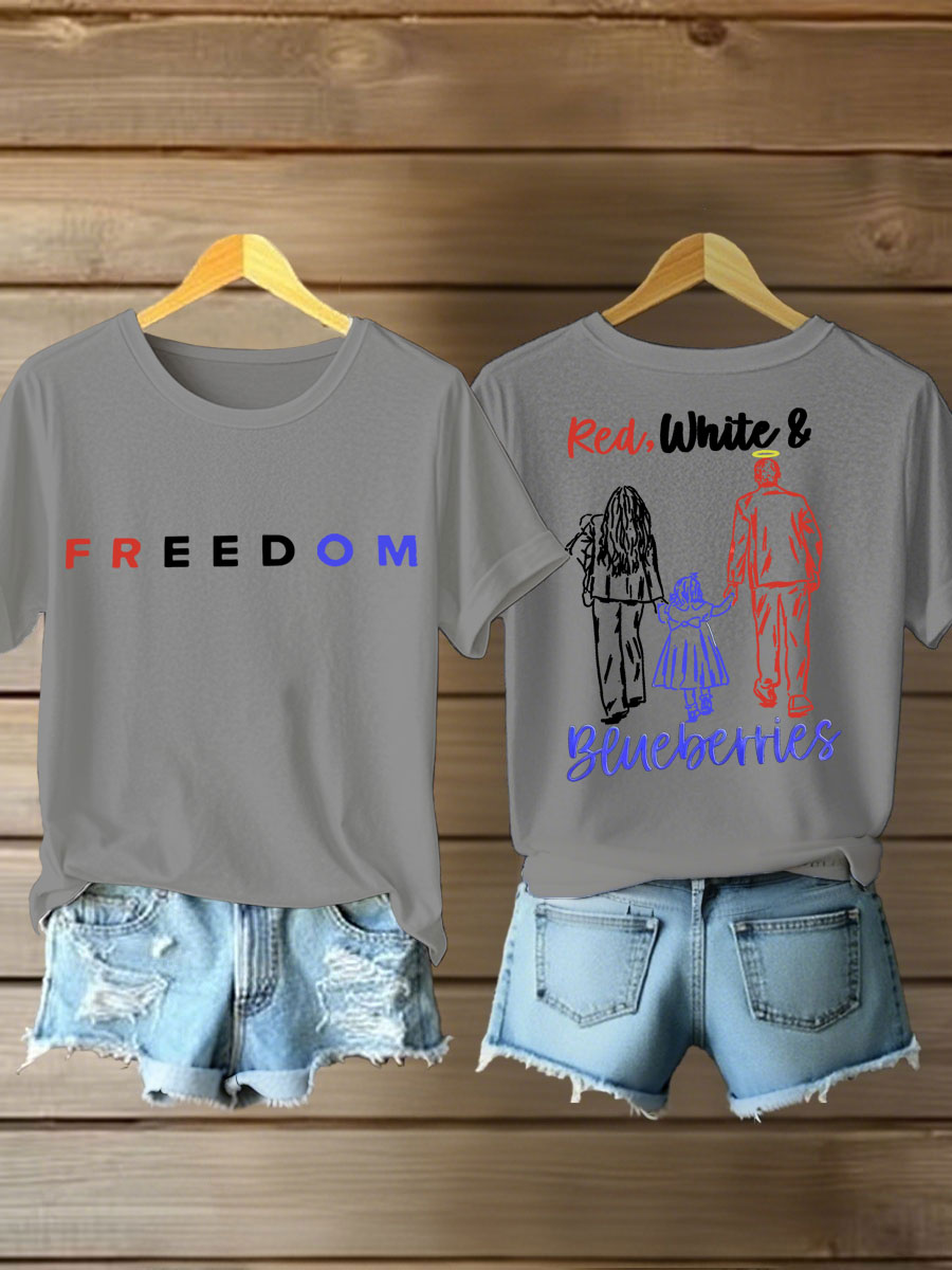 Red White And Blueberries Merch T-Shirt Charlie Kirk US Flag Best TPUSA Freedom Gifts