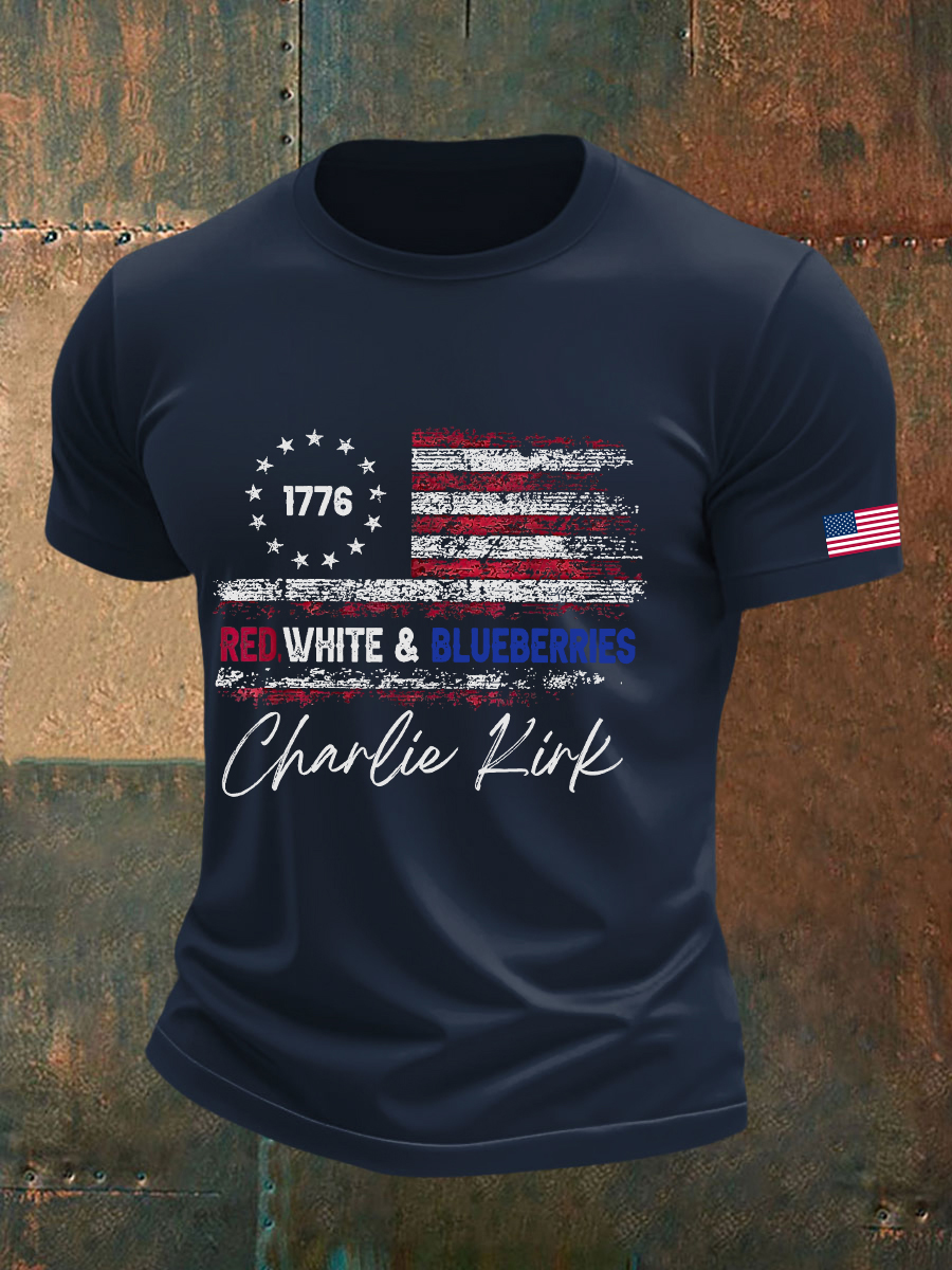 Red White And Blueberries Merch T-Shirt Freedom 1776 Signed TPUSA Freedom Shirt_