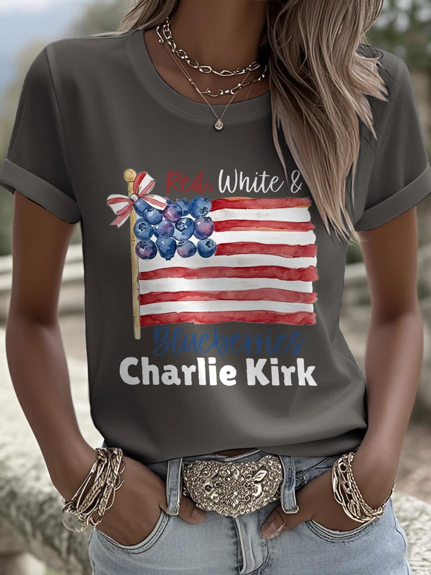 Red White And Blueberries Merch T-Shirt Freedom Charlie Kirk Blueberries Live Free T-shirt