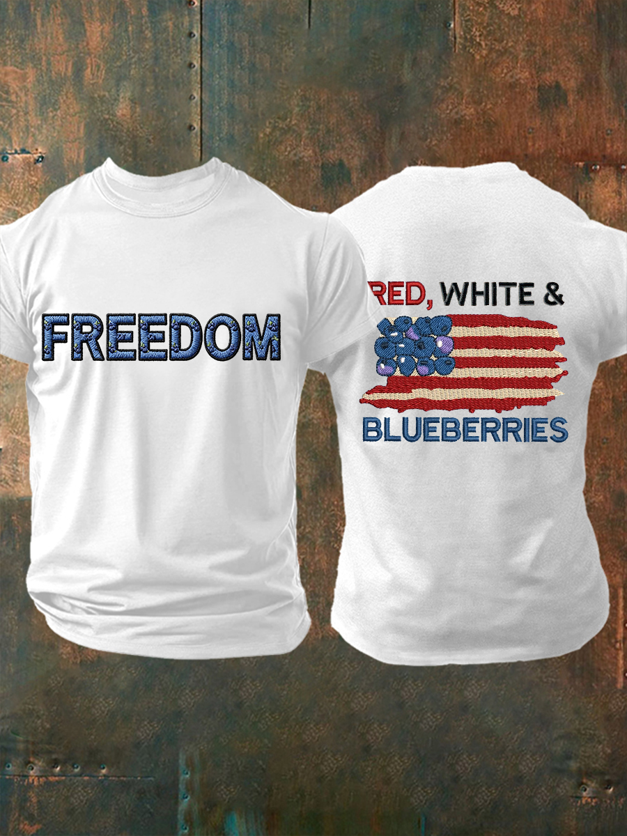 Red White And Blueberries Merch T-shirt Freedom Charlie Kirk U.S Flag Best Supporters Apparel