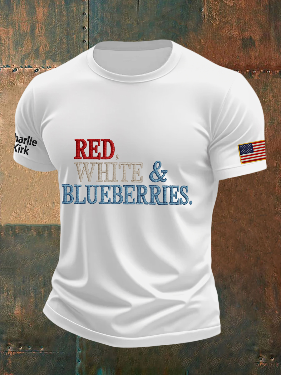 Red White And Blueberries Merch T-Shirt Freedom R.I.P CK 47 Memorial Charlie Kirk Shirt