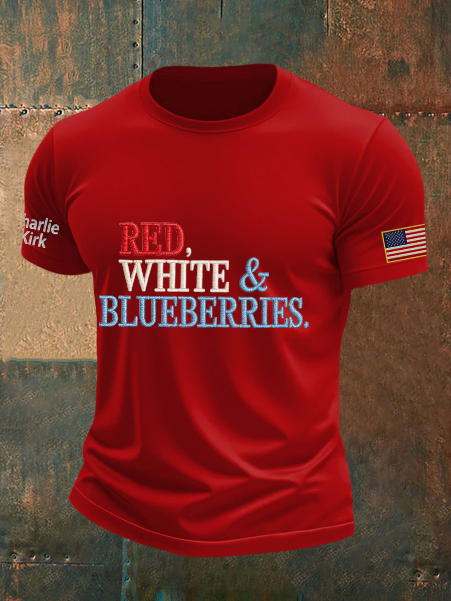 Red White And Blueberries Merch T-Shirt Freedom R.I.P CK 47 Tribute Charlie Kirk Freedom