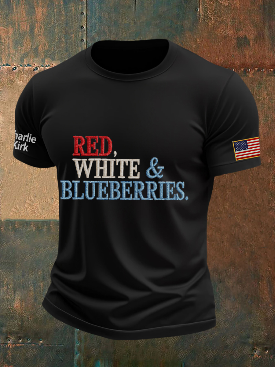 Red White And Blueberries Merch T-Shirt Freedom RIP CK 47 Tribute Charlie Kirk Shirt