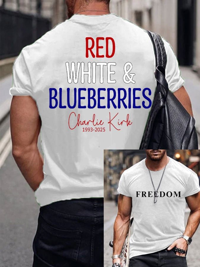 Red White And Blueberries Merch T-Shirt Freedom Signed 1993 2025 Live Free Charlie 47