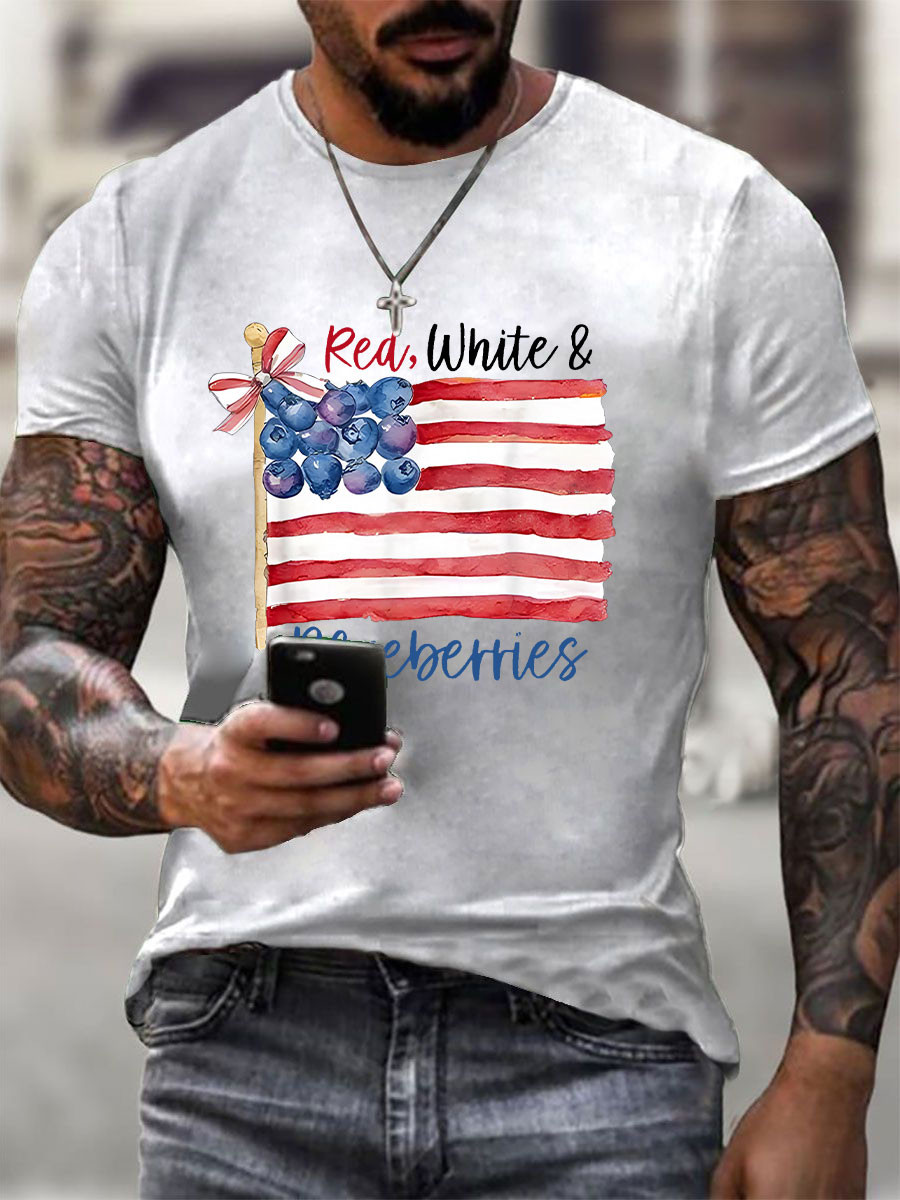 Red White And Blueberries Merch T-shirt US Flag Blueberries A True Patriot 1993 2025 CK Ideas