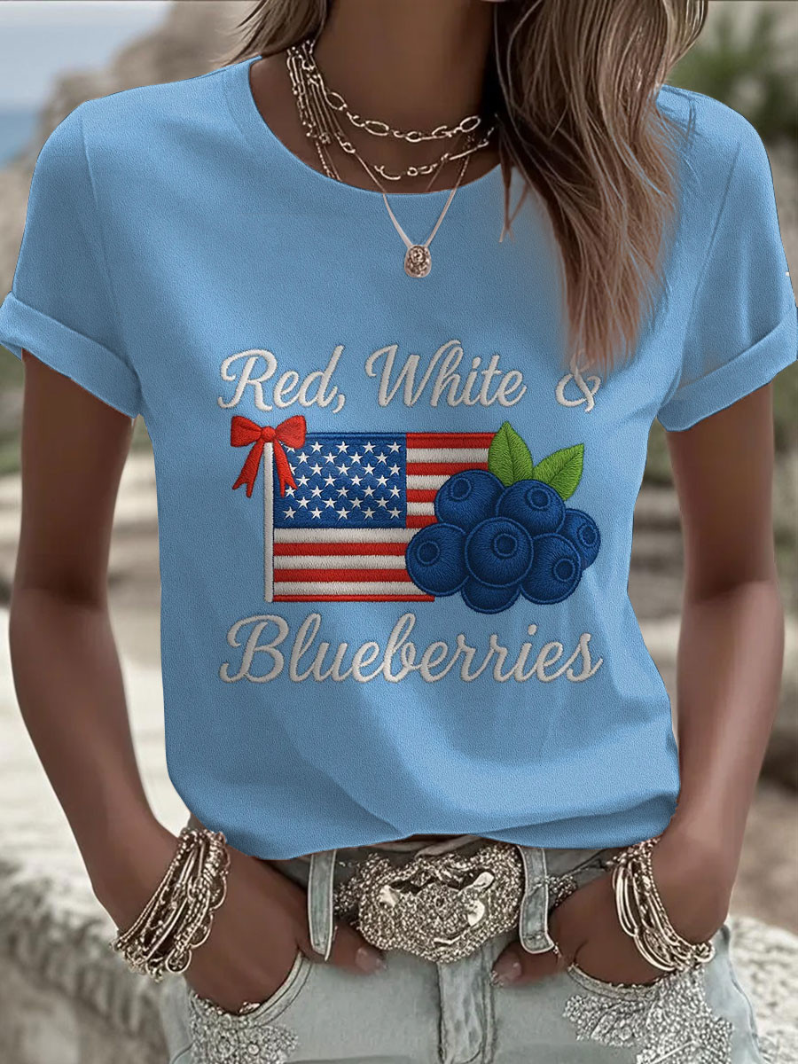 Red White And Blueberries Merch T-Shirt USA Blueberries Best Charlie Kirk 47 Merch