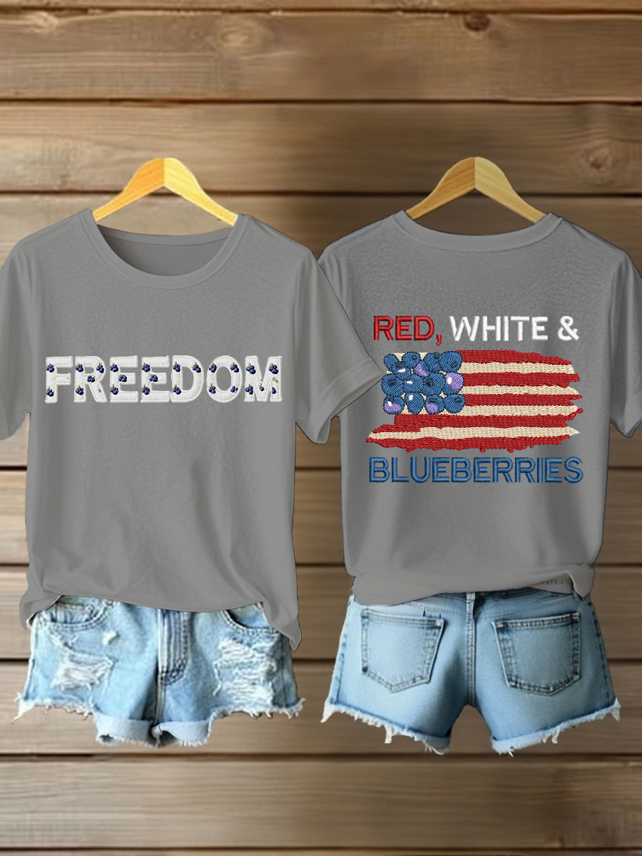 Red White And Blueberries Merch T-Shirt USA Blueberries Flag Cool Charlie Kirk 47 Merch