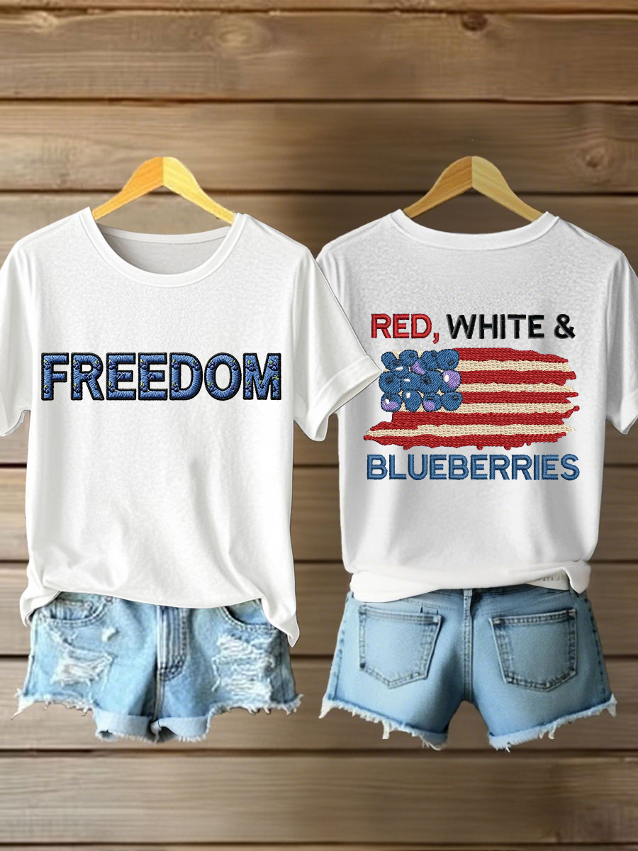 Red White And Blueberries Merch T-Shirt USA Blueberries Flag Unique Charlie Kirk 47 Merch