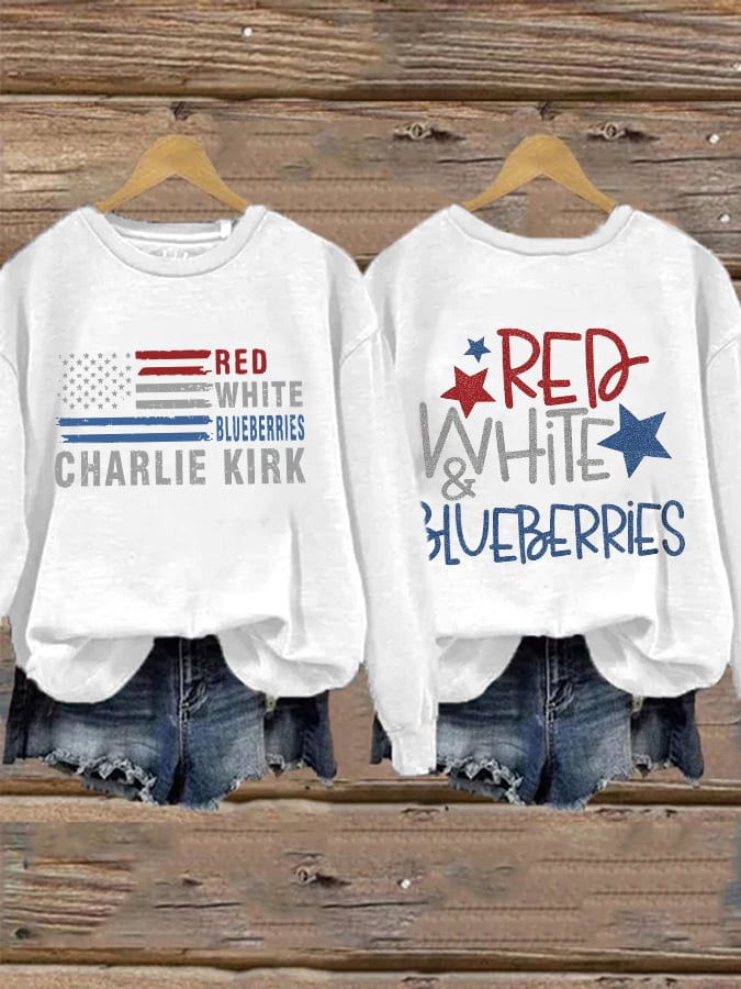 Red White And Blueberries Sweatshirt Charlie Kirk 1993 2025 I Am Charlie Kirk Clothing
