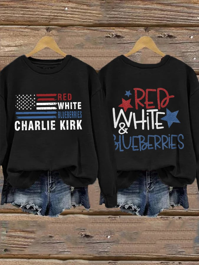 Red White And Blueberries Sweatshirt Charlie Kirk USA I Am Charlie Kirk 47 Merch