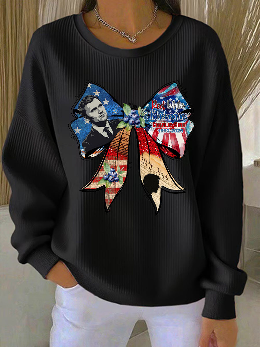 Red White And Blueberries Sweatshirt Freedom For Charlie Kirk 2025 Best Charlie Kirk Merch