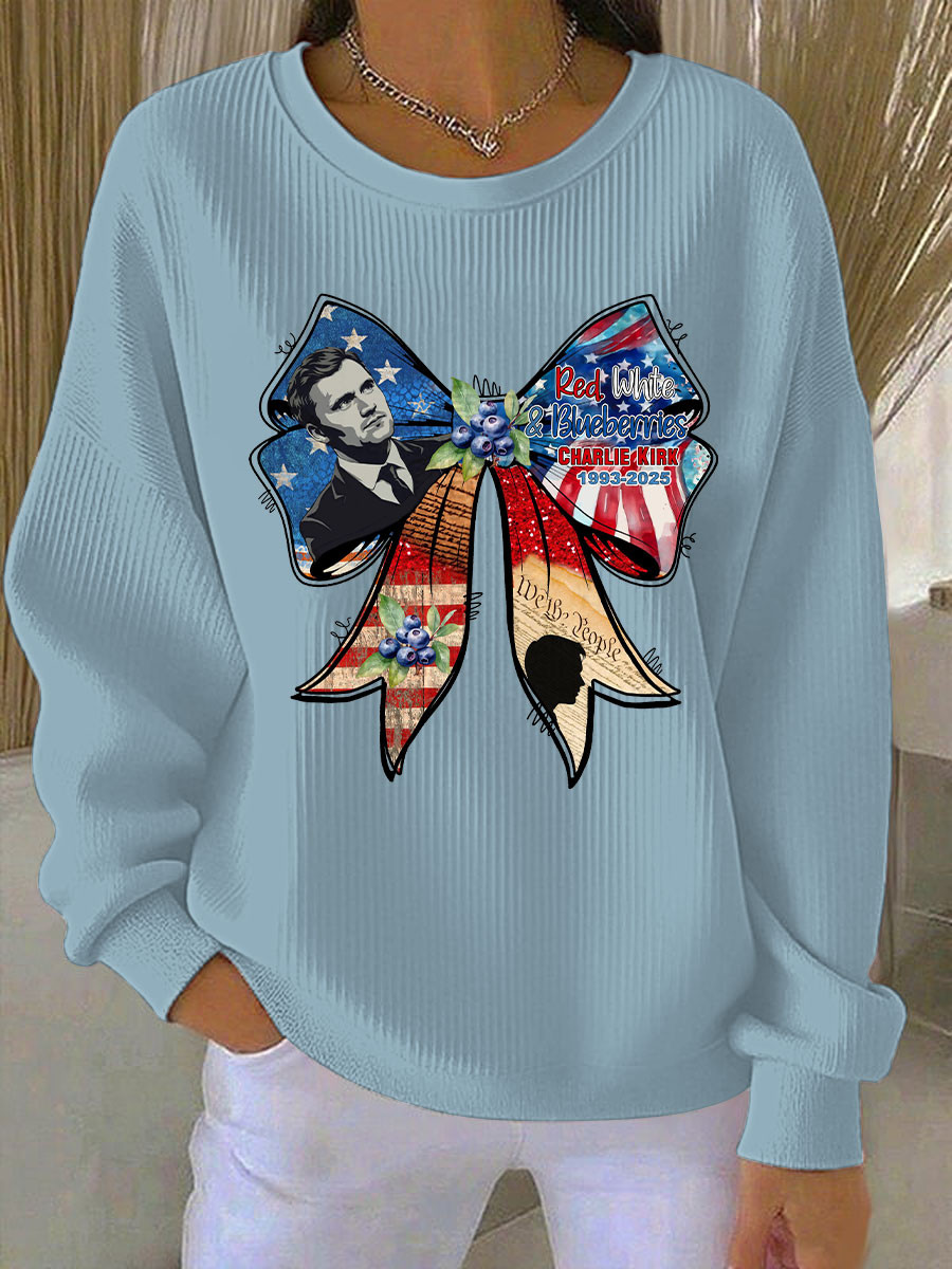 Red White And Blueberries Sweatshirt Freedom For Charlie Kirk 2025 Cool Charlie Kirk Merch