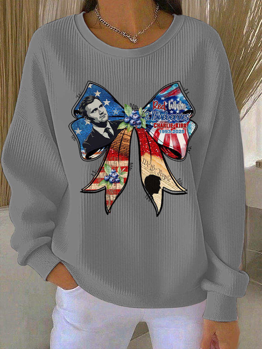 Red White And Blueberries Sweatshirt We The People 1993 2025 Tribute Charlie Kirk Merch