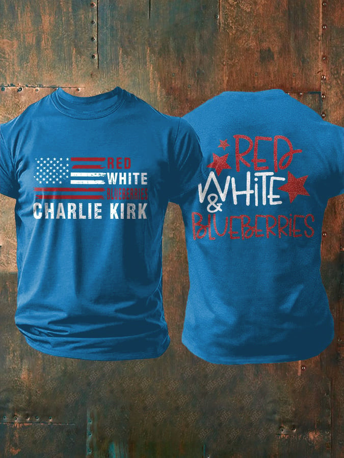 Red White And Blueberries T-Shirt Charlie Kirk USA Flag Best Charlie Kirk Merchandise