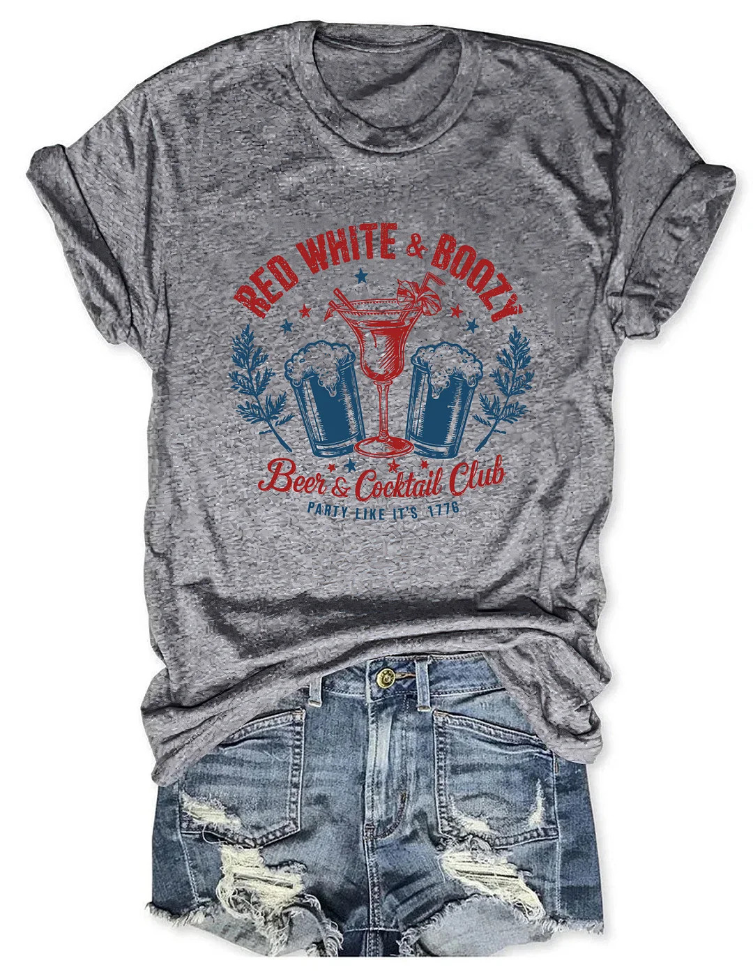 Red White And Boozy T-Shirt Funny 4th Of July Gift Patriotic Independence Day Fun