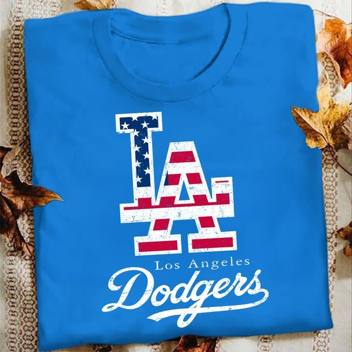 Red White And LA Dodgers Blue 4Th OF July Shirt USA Flag Patriotic Gifts For Dodgers Fans
