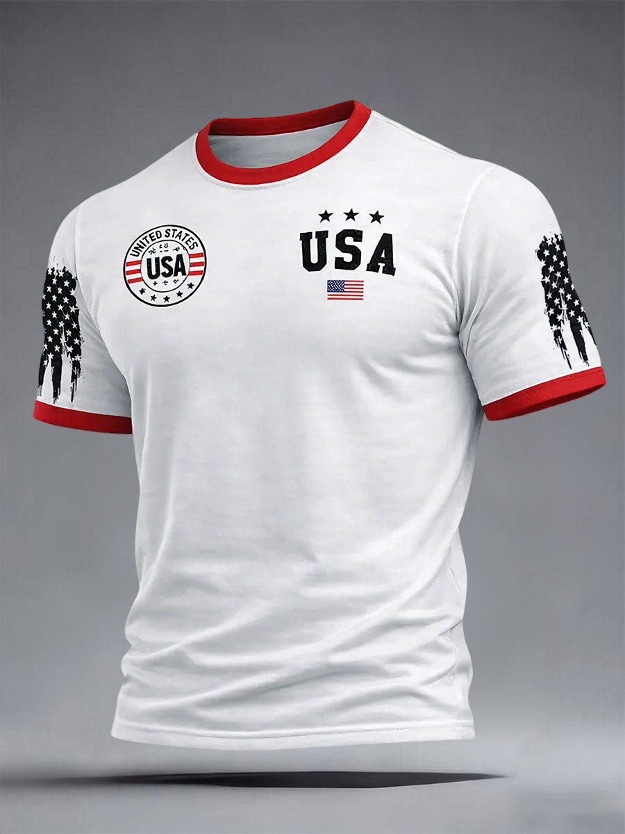 Red White Blue America Shirt USA Flag Clothing Patriotic Gifts For Men
