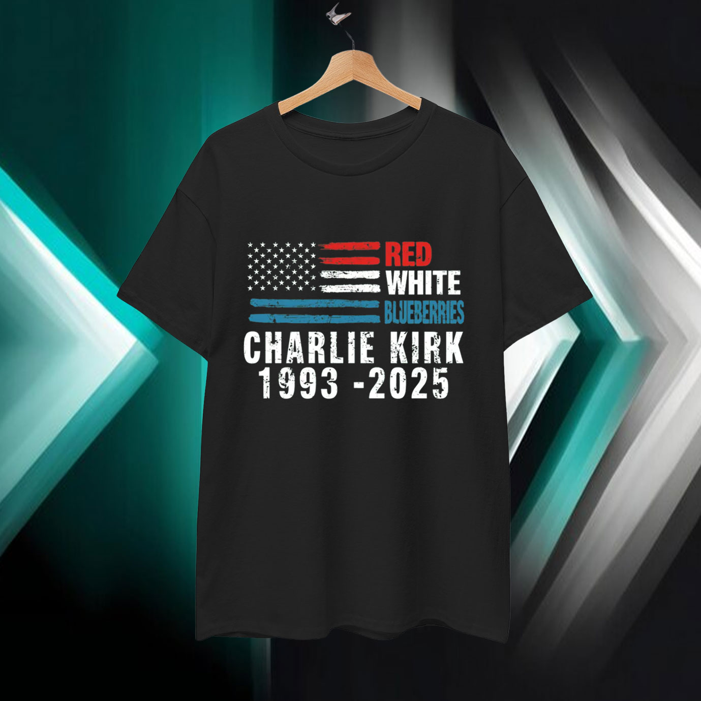 Red White Blueberries Charlie Kirk 1993-2025 T-Shirt