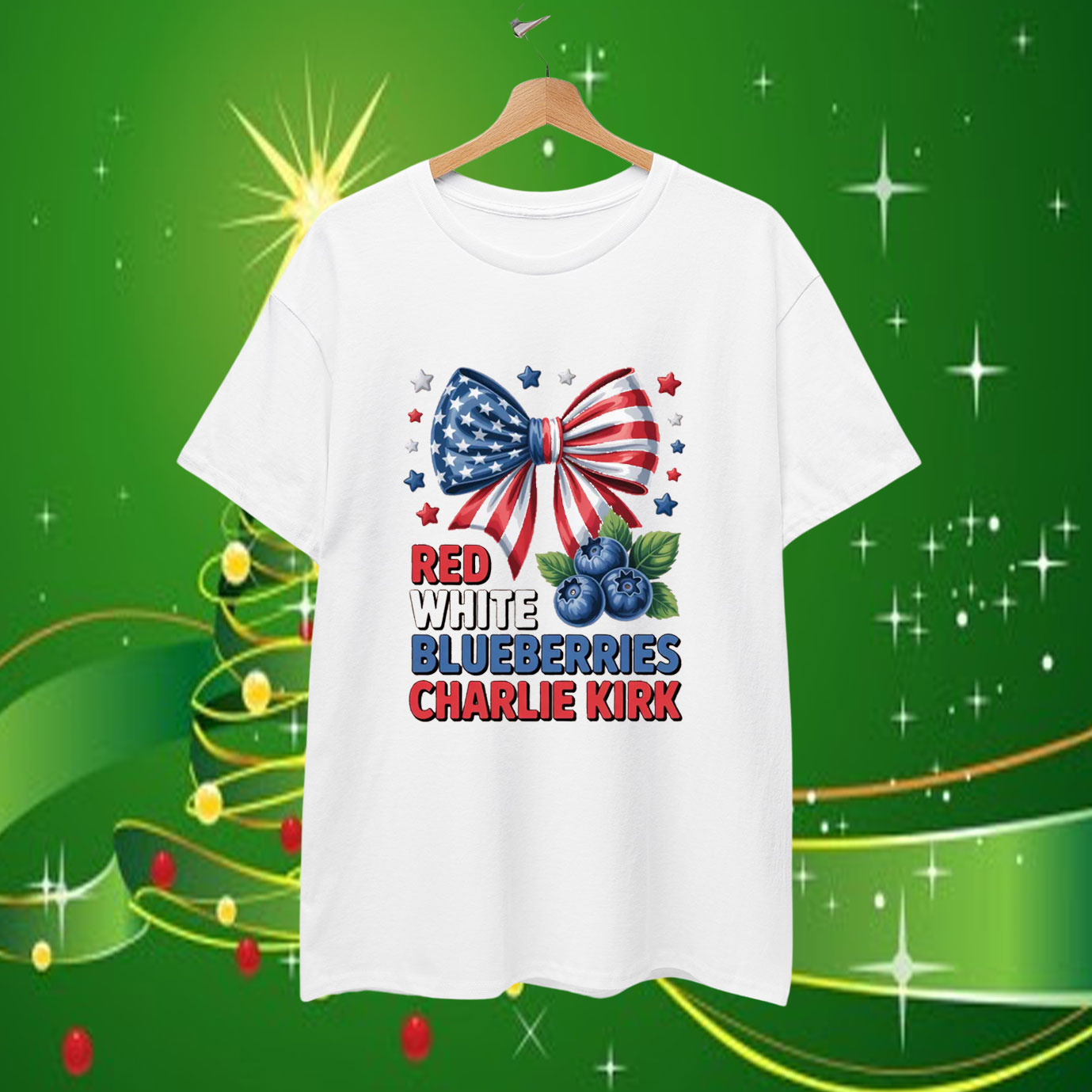 Red White Blueberries Charlie Kirk America T-Shirt