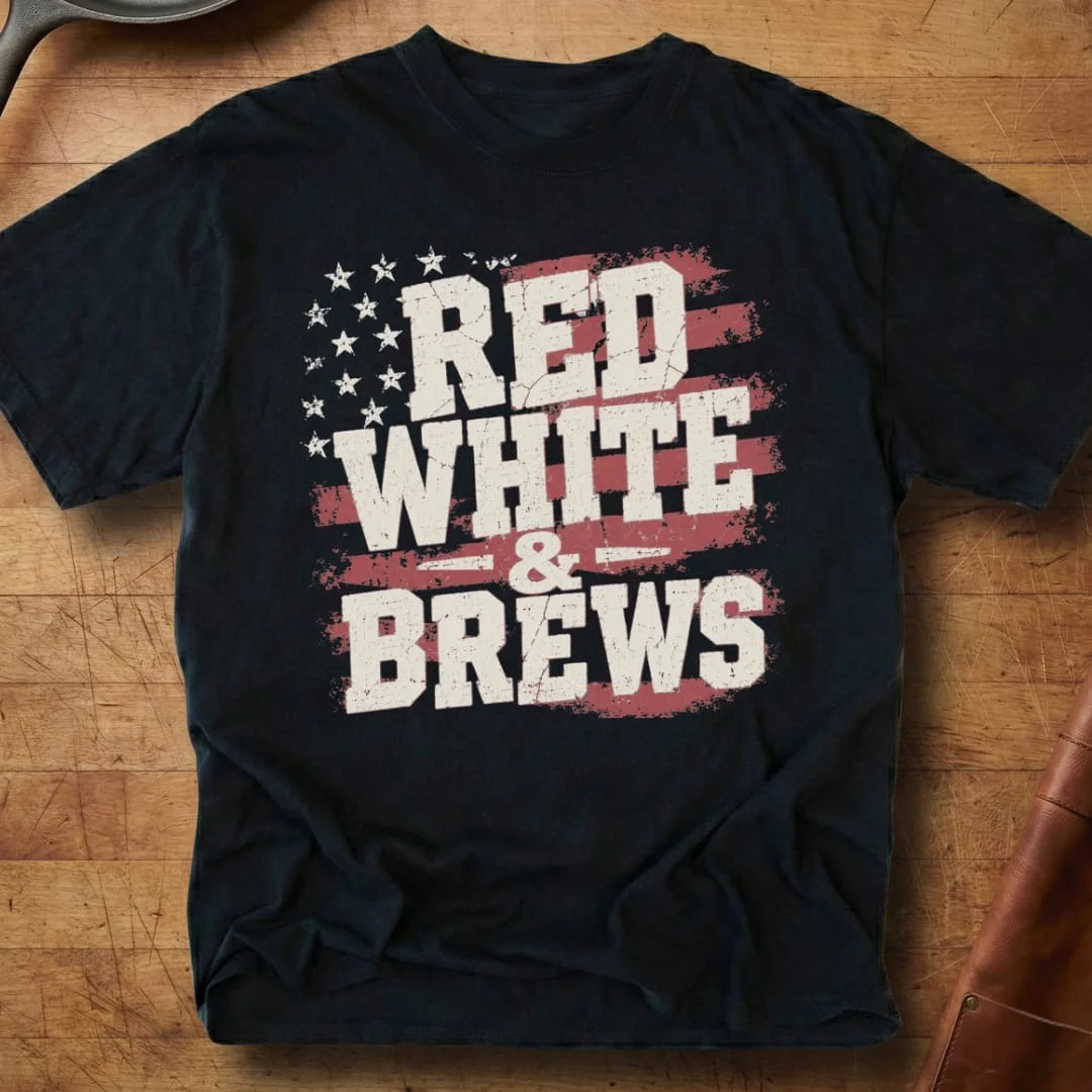 Red White Brews T-Shirt 4th Of July BBQ Hot Dog Clothing Gifts For Bestie