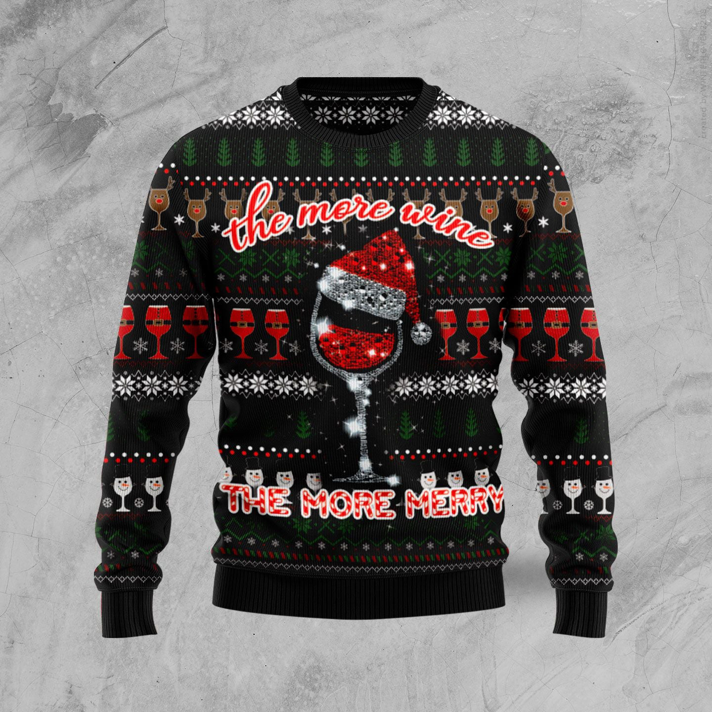 Red Wine More Merry Ugly Christmas Sweater Christmas Wear Xmas Gifts For Him