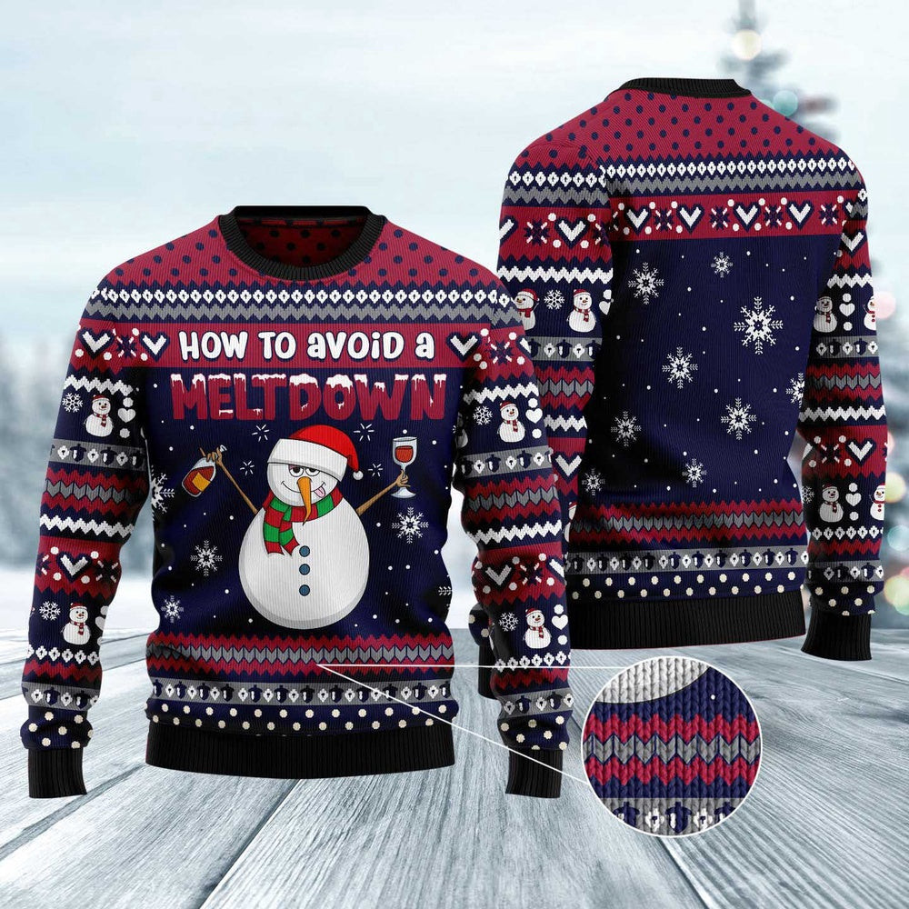 Red Wine Snowman Ugly Sweater Funny Ugly Christmas Sweater Cool Christmas Gifts