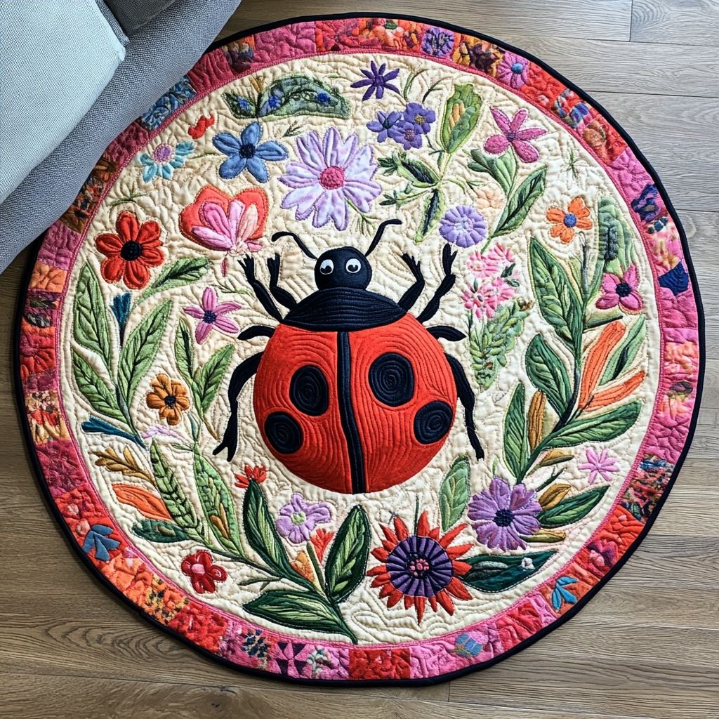 Red Wings Quilted Round Mat Front Door Decor Family Ideas For Christmas Gifts