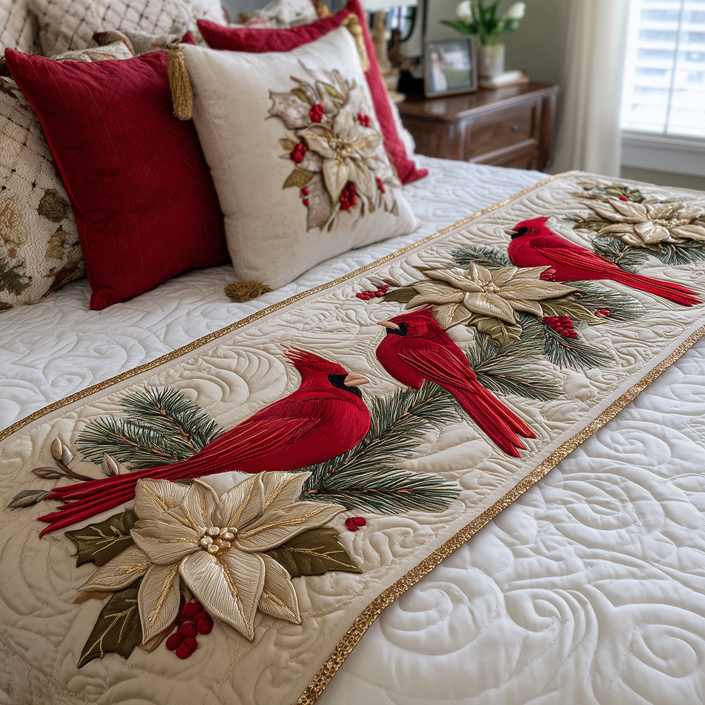 Redbird Gathering Quilted Bed Runner Christmas Bedroom Ideas Best Cardinal Gift Items