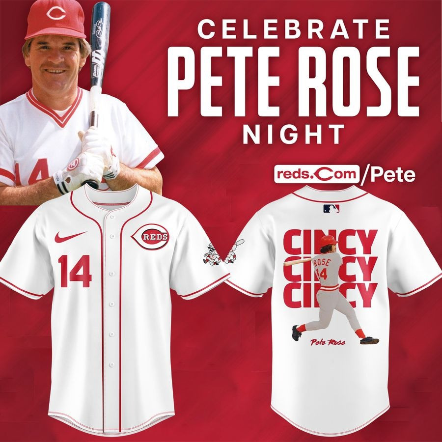 Reds x 2025 Pete Rose Night Baseball Jersey Best Gifts For Baseball Lovers