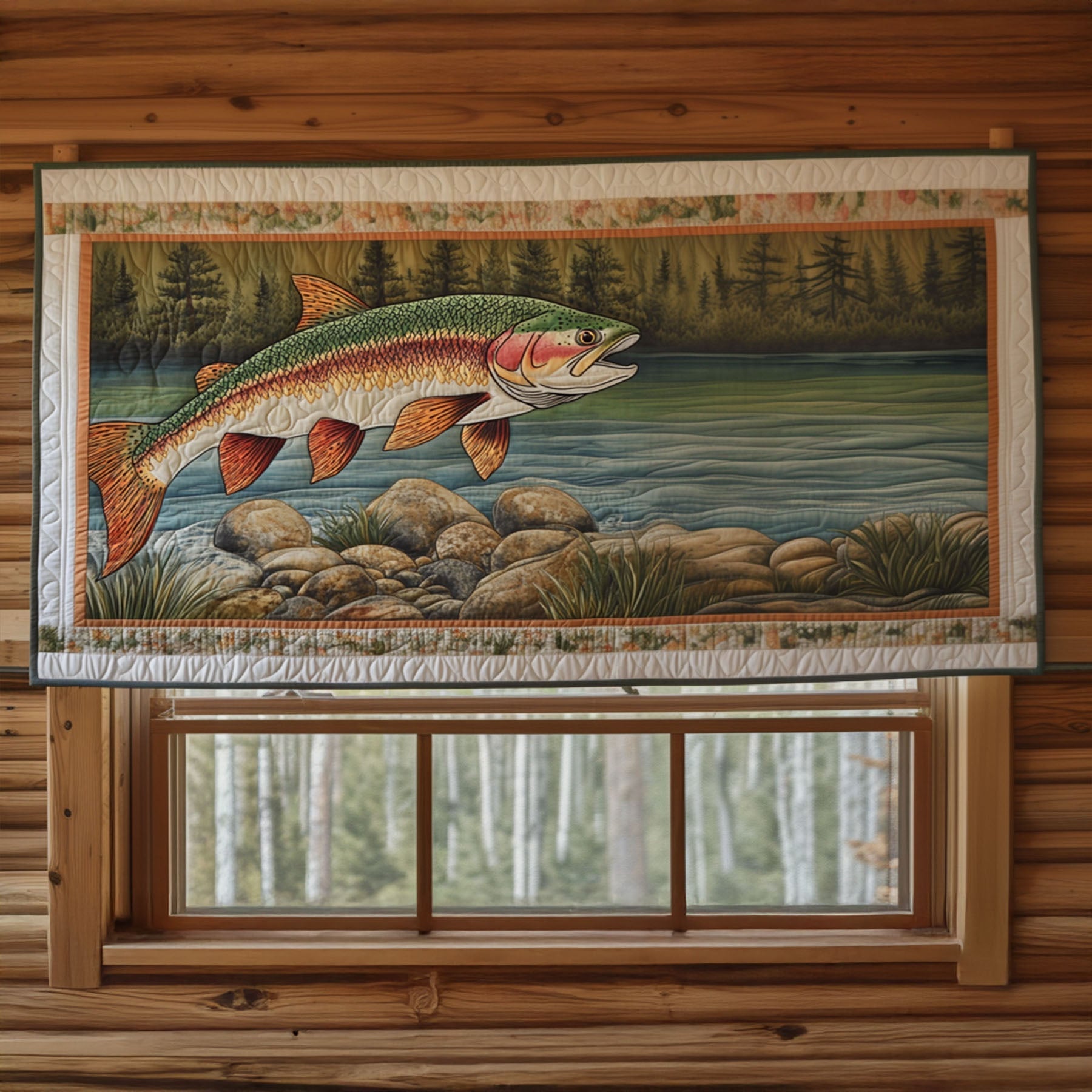 Reel Adventure Quilted Valance Home Decor Items Fishing Christmas Gifts