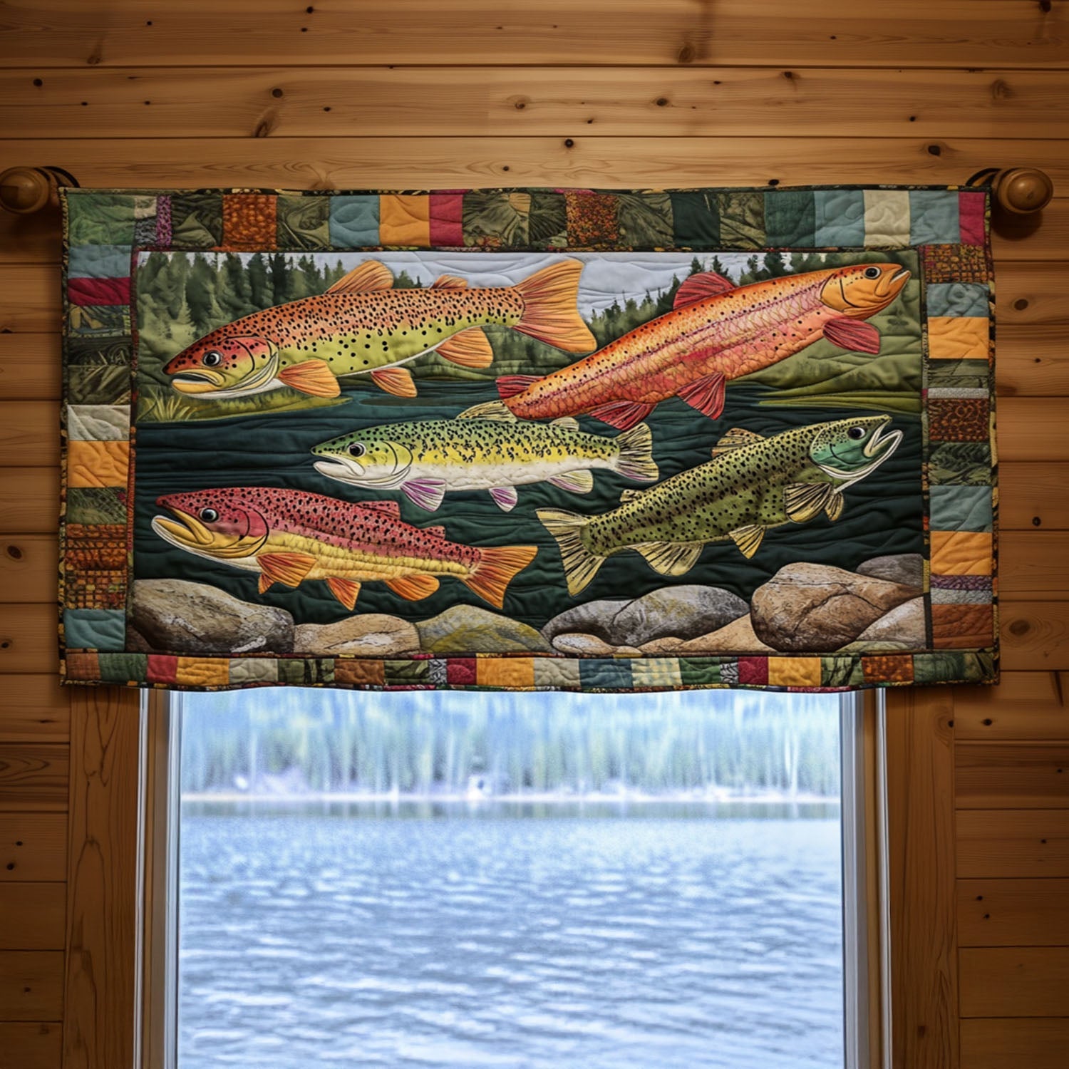 Reel Relaxation Quilted Valance Kitchen Curtain Unique Gifts For Mom