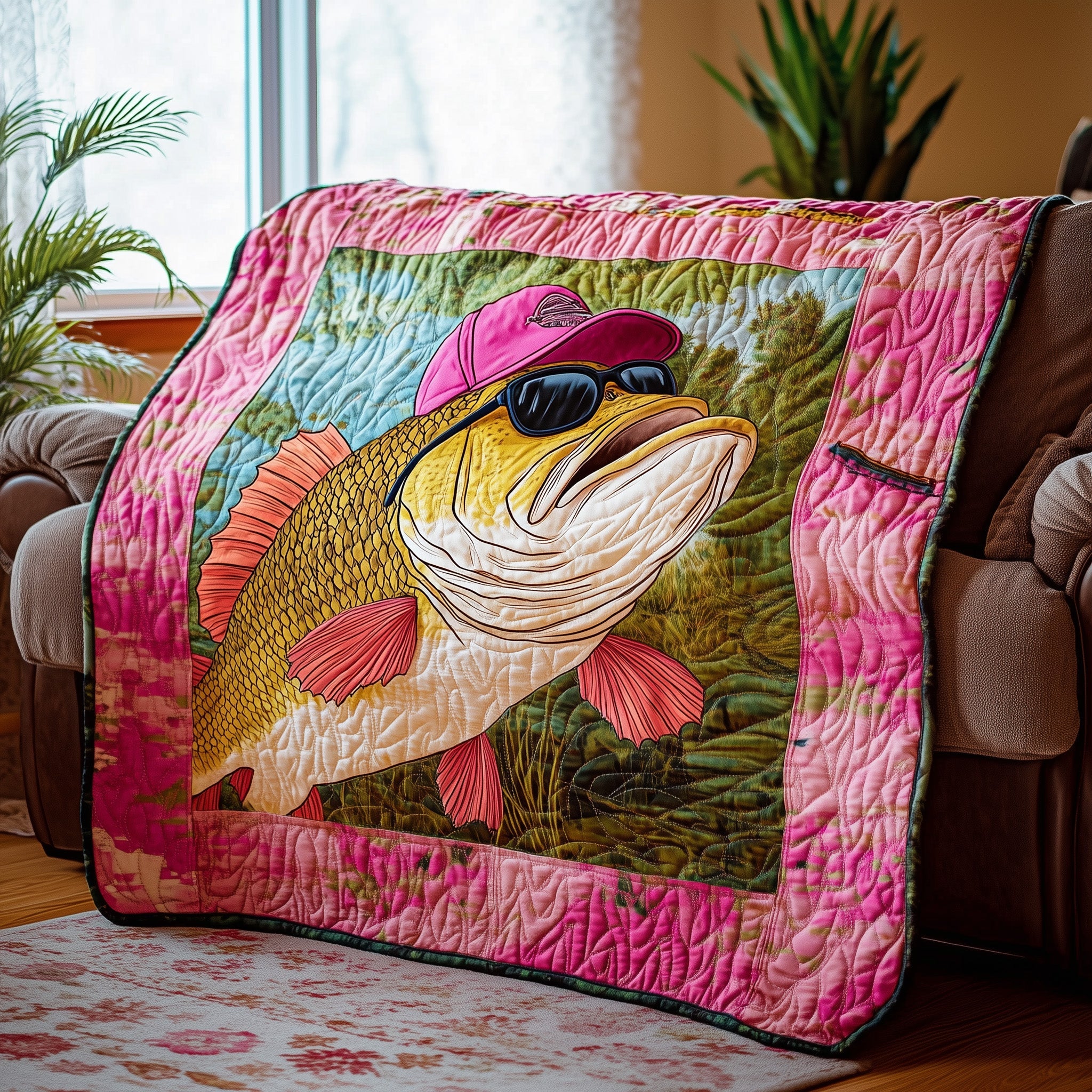 Reel Women Quilted Blanket Merchandise Throw BlanketFishing Xmas Gifts For Boyfriend