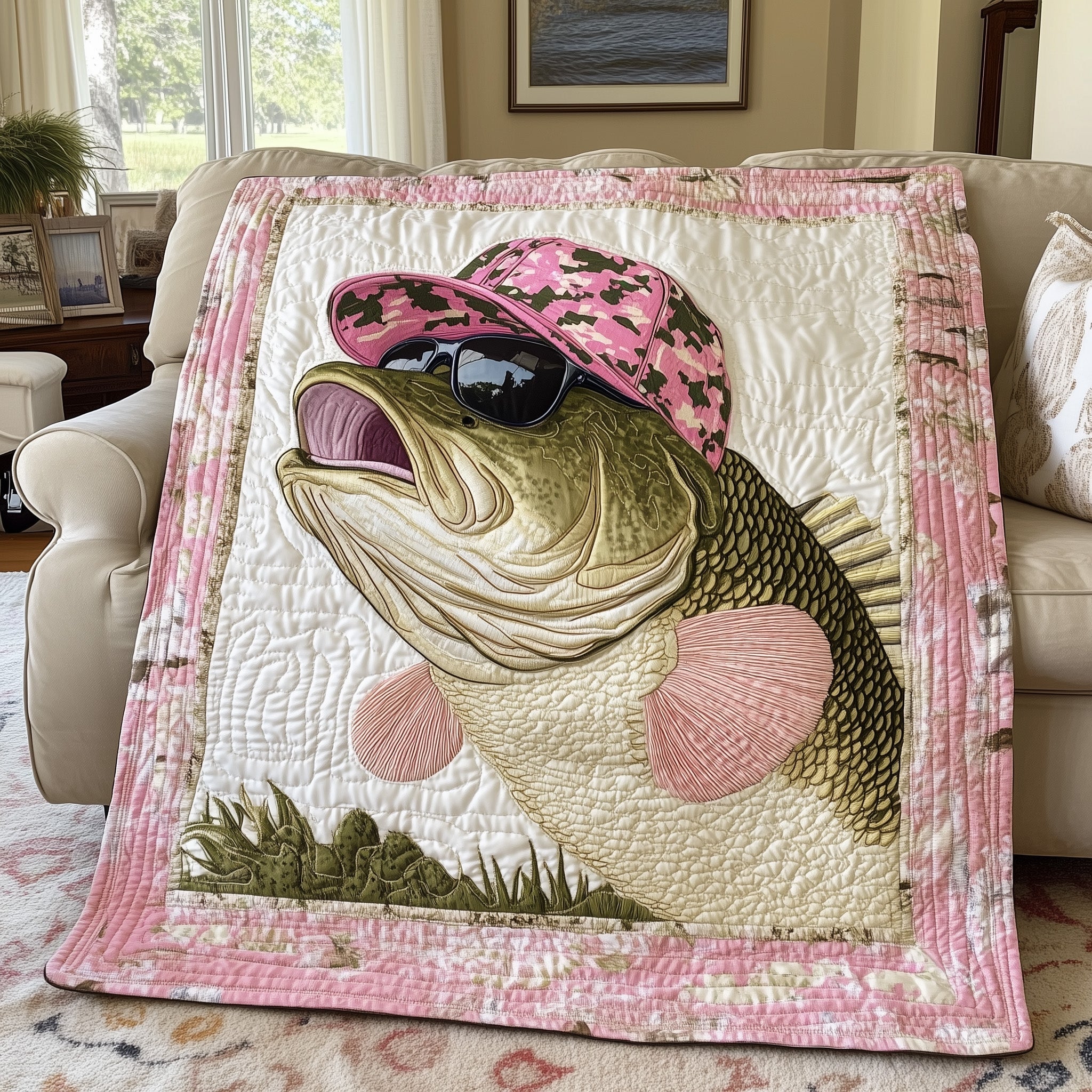 Reel Women Quilted Blanket Merchandise Throw BlanketUnique Fishing Giftsf