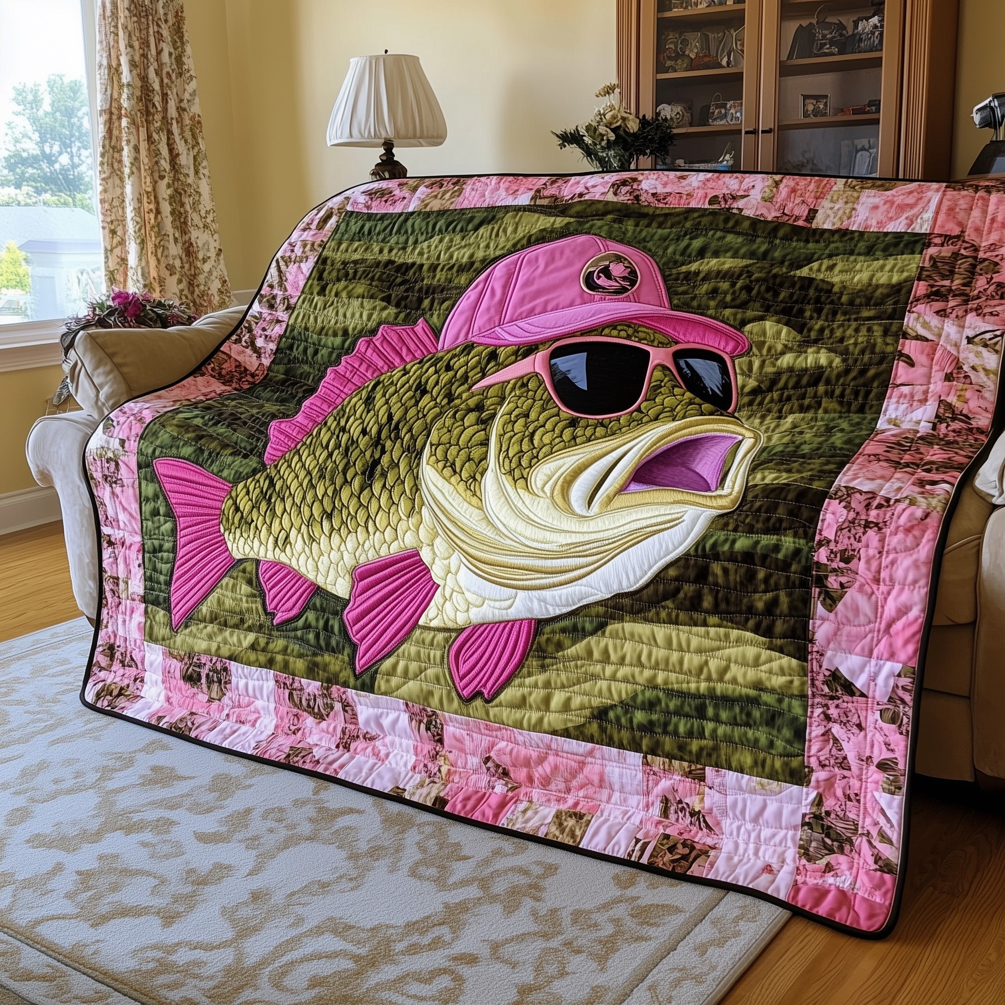 Reel Women Quilted Blanket Nice Throw BlanketFishing Christmas Gifts