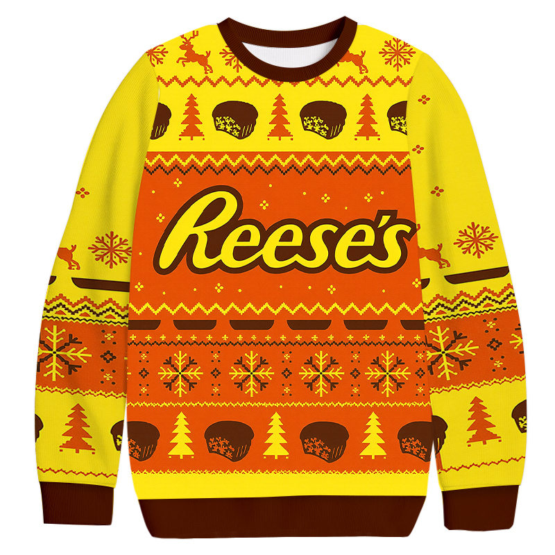 Reese'S Peanut Butter Cups Christmas Ugly Sweatshirt Holiday Joke Gift Idea Reese'S Peanut Butter Cups Christmas Ugly Sweatshirt Holiday Joke Gift Idea