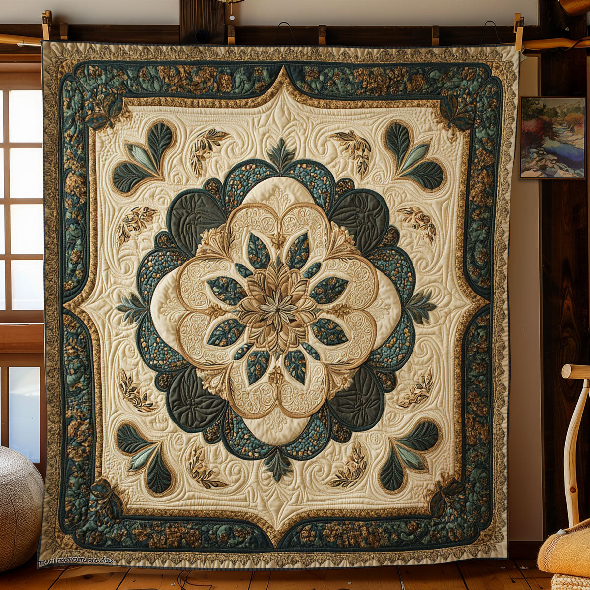 Regal Bloom Quilt Blanket Bedroom Decor Art Holiday Abstract Gift Ideas